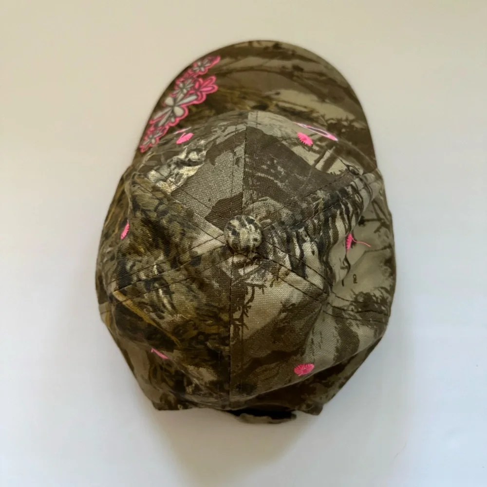 Cabela’s Hat‎ Cap Strap Back Youth Girl Camo Hunting Adjustable Pink Logo Floral